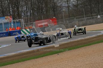 © Octane Photographic Ltd. Motors TV day – Donington Park, Saturday 31st March 2012. VSCC Pre-War Sportscars, Marcus Black - Talbot Lago T23 and David Furnell - Riley Brooklands. Digital ref : 0265lw7d7201