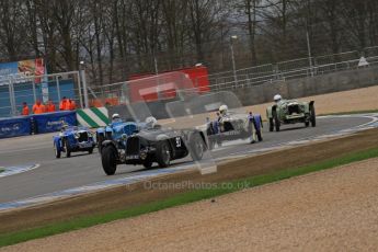 © Octane Photographic Ltd. Motors TV day – Donington Park,  Saturday 31st March 2012. VSCC Pre-War Sportscars, Marcus Black - Talbot Lago T23 and David Furnell - Riley Brooklands. Digital ref : 0265lw7d7201