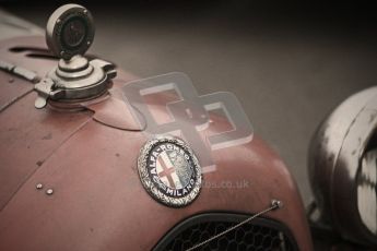 © Octane Photographic Ltd. Motors TV day – Donington Park,  Saturday 31st March 2012. VSCC Pre-War Sportscars with a retro look edit, Neil Twyman - Alfa Romeo 8C. Digital ref : 0270cb1d8867