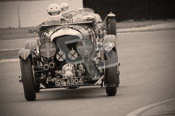 © Octane Photographic Ltd. Motors TV day – Donington Park,  Saturday 31st March 2012. VSCC Pre-War Sportscars with a retro look edit, Nigel Batchelor - Bentley 4 1/2 Blower. Digital ref : 0270cb1d9070