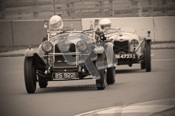 © Octane Photographic Ltd. Motors TV day – Donington Park,  Saturday 31st March 2012. VSCC Pre-War Sportscars with a retro look edit, Roger Buxton - Alfa Romeo 6C Zagato Spyder. Digital ref : 0270cb1d9087