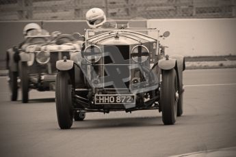 © Octane Photographic Ltd. Motors TV day – Donington Park,  Saturday 31st March 2012. VSCC Pre-War Sportscars with a retro look edit. Digital ref : 0270cb1d9102