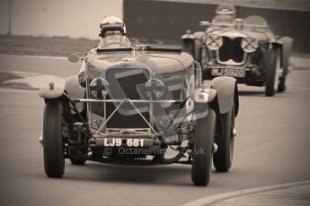 © Octane Photographic Ltd. Motors TV day – Donington Park,  Saturday 31st March 2012. VSCC Pre-War Sportscars with a retro look edit, Norman Pemberton - Talbot 95/105. Digital ref : 0270cb1d9113