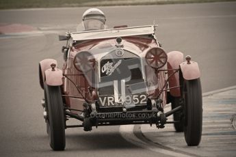 © Octane Photographic Ltd. Motors TV day – Donington Park,  Saturday 31st March 2012. VSCC Pre-War Sportscars with a retro look edit, Robin Toone - Alfa Romeo 1750. Digital ref : 0270cb1d9118