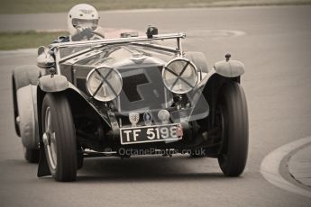 © Octane Photographic Ltd. Motors TV day – Donington Park,  Saturday 31st March 2012. VSCC Pre-War Sportscars with a retro look edit, Trevor Swete - Invicta S Type. Digital ref : 0270cb1d9121