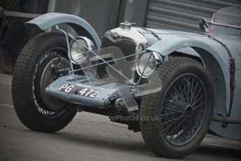 © Octane Photographic Ltd. Motors TV day – Donington Park,  Saturday 31st March 2012. VSCC Pre-War Sportscars with a retro look edit, Clive Temple - Riley Brooklands. Digital ref : 0270cb7d5476