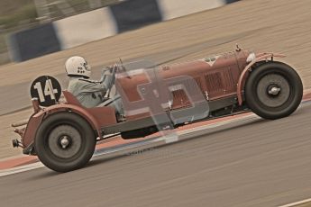 © Octane Photographic Ltd. Motors TV day – Donington Park,  Saturday 31st March 2012. VSCC Pre-War Sportscars with a retro look edit, Neil Twyman - Alfa Romeo 8C. Digital ref : 0270cb7d5765
