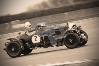 © Octane Photographic Ltd. Motors TV day – Donington Park,  Saturday 31st March 2012. VSCC Pre-War Sportscars with a retro look edit, Nigel Batchelor - Bentley 4 1/2 Blower. Digital ref : 0270cb7d5860