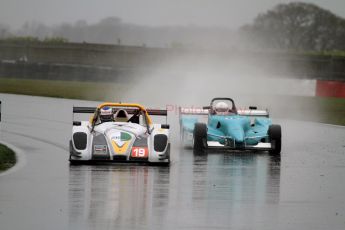 © Jones Photography. OSS Championship Round 1, Snetterton, 28th April 2012. Gary Ramsdale, Radical SR3 RS and Ginger Marshall, Bowlby Mark 2. Digital Ref: 0390CJ7D0641