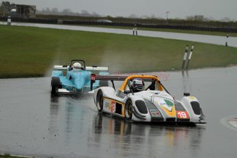 © Jones Photography. OSS Championship Round 1, Snetterton, 28th April 2012. Gary Ramsdale, Radical SR3 RS and Ginger Marshall, Bowlby Mark 2. Digital Ref: 0390CJ7D0648