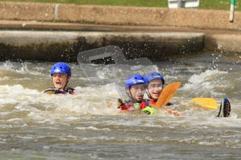 © Octane Photographic Ltd. 2012 World Superbike Championship – European GP – Donington Park. Media Day at the National Watersports Centre, Nottingham. 10th May 2012. Leon Haslam, Chaz Davies and Eugene Laverty in the water. Digital Ref : 0324cb7d0803