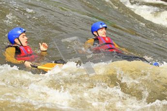 © Octane Photographic Ltd. 2012 World Superbike Championship – European GP – Donington Park. Media Day at the National Watersports Centre, Nottingham. 10th May 2012. Leon Haslam and Chaz Davies in the water. Digital Ref : 0324cb7d0822