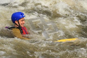 © Octane Photographic Ltd. 2012 World Superbike Championship – European GP – Donington Park. Media Day at the National Watersports Centre, Nottingham. 10th May 2012. Leon Haslam in the water. Digital Ref : 0324cb7d0828