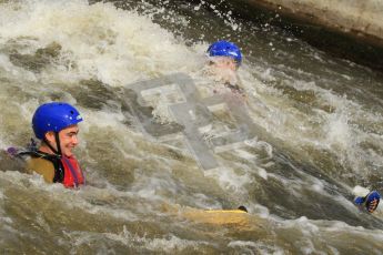 © Octane Photographic Ltd. 2012 World Superbike Championship – European GP – Donington Park. Media Day at the National Watersports Centre, Nottingham. 10th May 2012. Leon Haslam and Chaz Davies in the water. Digital Ref : 0324cb7d0829