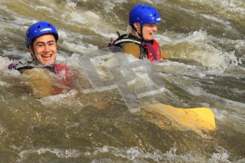 © Octane Photographic Ltd. 2012 World Superbike Championship – European GP – Donington Park. Media Day at the National Watersports Centre, Nottingham. 10th May 2012. Leon Haslam and Chaz Davies in the water. Digital Ref : 0324cb7d0831