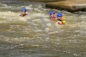 © Octane Photographic Ltd. 2012 World Superbike Championship – European GP – Donington Park. Media Day at the National Watersports Centre, Nottingham. 10th May 2012. Leon Haslam, Chaz Davies and Eugene Laverty in the water. Digital Ref : 0324lw7d1075