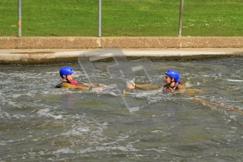 © Octane Photographic Ltd. 2012 World Superbike Championship – European GP – Donington Park. Media Day at the National Watersports Centre, Nottingham. 10th May 2012. Leon Haslam and Chaz Davies in the water. Digital Ref : 0324lw7d1106