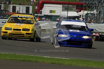 © Carl Jones / Octane Photographic Ltd. Silverstone Classic. Fujifilm Touring Car Trophy 1970-2000. 22nd July 2012. Graham Wait, Ford Siera and Ian Stinton, Nissan Primera. Digital Ref : 0415CJ7D1479