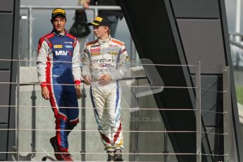 © 2012 Octane Photographic Ltd. British GP Silverstone - Saturday 7th July 2012 - GP2 Race 1, Jolyon Palmer and Johnny Cecotto. Digital Ref : 0400lw7d6600