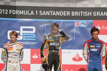 © 2012 Octane Photographic Ltd. British GP Silverstone - Saturday 7th July 2012 - GP2 Race 1, Johnny Cecotto, Esteban Gutierrez and Jolyon Palmer. Digital Ref : 0400lw7d6620