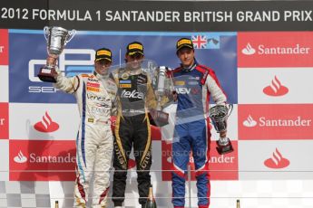 © 2012 Octane Photographic Ltd. British GP Silverstone - Saturday 7th July 2012 - GP2 Race 1, Johnny Cecotto, Esteban Gutierrez and Jolyon Palmer. . Digital Ref :