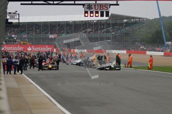 © 2012 Octane Photographic Ltd. British GP Silverstone - Sunday 8th July 2012 - GP2 Race 2 - The grid prepares in front on the huge Silverstone crowd. Digital Ref : 0401lw7d6855
