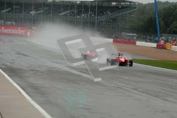 © 2012 Octane Photographic Ltd. British GP Silverstone - Friday 6th July 2012 - GP3 Practice - MW Arden - Matias Laine leading Mitch Evans in the spray. Digital Ref : 0397lw1d2038