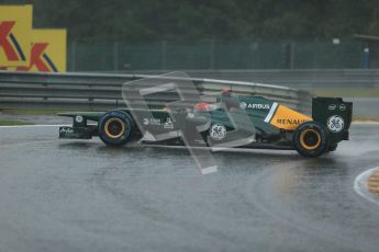 © 2012 Octane Photographic Ltd. Belgian GP Spa - Friday 31st August 2012 - F1 Practice 2. Caterham CT01 - Heikki Kovalainen spins. Digital Ref : 0483lw1d4828