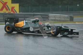 © 2012 Octane Photographic Ltd. Belgian GP Spa - Friday 31st August 2012 - F1 Practice 2. Caterham CT01 - Heikki Kovalainen spins. Digital Ref : 0483lw1d4839