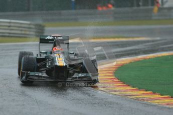 © 2012 Octane Photographic Ltd. Belgian GP Spa - Friday 31st August 2012 - F1 Practice 2. Caterham CT01 - Heikki Kovalainen spins. Digital Ref : 0483lw1d4842