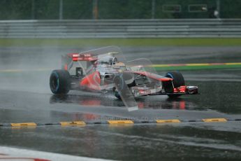 © 2012 Octane Photographic Ltd. Belgian GP Spa - Friday 31st August 2012 - F1 Practice 2. McLaren MP4/27 - Lewis Hamilton outbrakes himself at turn 6. Digital Ref : 0483lw1d4955
