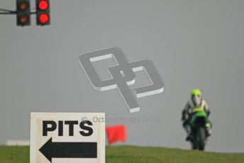 © Octane Photographic Ltd. Thundersport – Donington Park - 24th March 2012. RST Motorcycle Clothing Golden Era Superbikes, Josh Daley peels into the pits under a session red flag. Digital ref : 0257cb7d2898