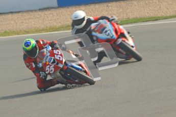 © Octane Photographic Ltd. Thundersport – Donington Park - 24th March 2012. Morello Services Thundersport GP1 / Superstock 1000, Donald MacFadyen and Adam Robinson. Digital ref : 0258cb7d3056