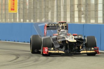 © 2012 Octane Photographic Ltd. European GP Valencia - Friday 22nd June 2012 - F1 Practice 1. Lotus E20 - Kimi Raikkonen. Digital Ref : 0367lw1d3160