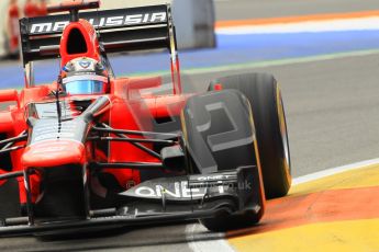 © 2012 Octane Photographic Ltd. European GP Valencia - Friday 22nd June 2012 - F1 Practice 2. Marussia MR01 - Timo Glock. Digital Ref : 0368lw1d4026