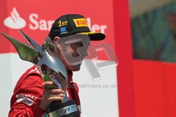 © 2012 Octane Photographic Ltd. European GP Valencia - Sunday 24th June 2012 - F1 Podium. Ferrari - Fernando Alonso raises his trophy in victory. Digital Ref : 0374lw1d7850