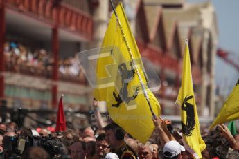 © 2012 Octane Photographic Ltd. European GP Valencia - Sunday 24th June 2012 - F1 Race. Ferrari Fans (The Tiffosi) celebrate. Digital Ref : 0374lw7d3322