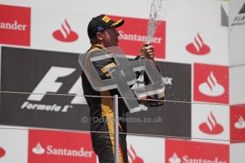 © 2012 Octane Photographic Ltd. European GP Valencia - Sunday 24th June 2012 - F1 Podium. Kimi Raikkonen celebrates. Digital Ref : 0374lw7d3624