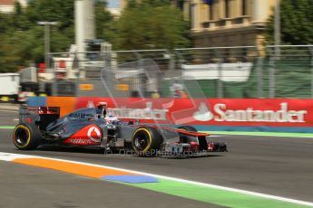 © 2012 Octane Photographic Ltd. European GP Valencia - Saturday 23rd June 2012 - F1 Practice 3. McLaren MP4/27 - Jenson Button. Digital Ref : 0371lw1d4755