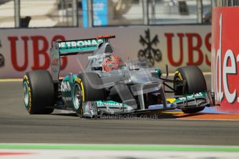 © 2012 Octane Photographic Ltd. European GP Valencia - Saturday 23rd June 2012 - F1 Practice 3. Mercedes W03 - Michael Schumacher. Digital Ref : 0371lw1d4919