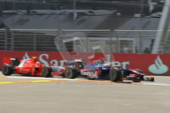 © 2012 Octane Photographic Ltd. European GP Valencia - Saturday 23rd June 2012 - GP2 Race 1 - iSport International - Marcus Ericsson and Liuz Razia - Arden International. Digital Ref : 0372lw1d5454