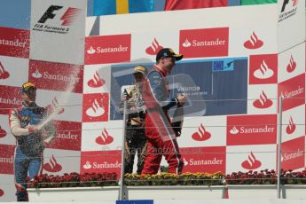 © 2012 Octane Photographic Ltd. European GP Valencia - Saturday 23rd June 2012 - GP2 Race 1 Podium. Esteban Gutierrez, Marcus Ericsson and Luiz Razia. Digital Ref : 0372lw1d5878
