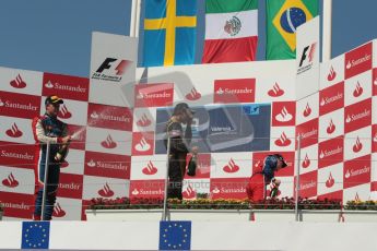 © 2012 Octane Photographic Ltd. European GP Valencia - Saturday 23rd June 2012 - GP2 Race 1 Podium. Esteban Gutierrez, Marcus Ericsson and Luiz Razia. Digital Ref : 0372lw1d5888