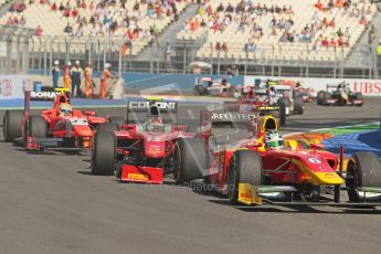 © 2012 Octane Photographic Ltd. European GP Valencia - Sunday 24th June 2012 - GP2 Race 2 - Racing Engineering - Nathanael Berthon tangles with Fabio Onidi of Scuderia Coloni and removes his front wing. Digital Ref : 0375lw1d6041