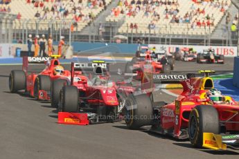 © 2012 Octane Photographic Ltd. European GP Valencia - Sunday 24th June 2012 - GP2 Race 2 - Racing Engineering - Nathanael Berthon tangles with Fabio Onidi of Scuderia Coloni and removes his front wing. Digital Ref : 0375lw1d6042