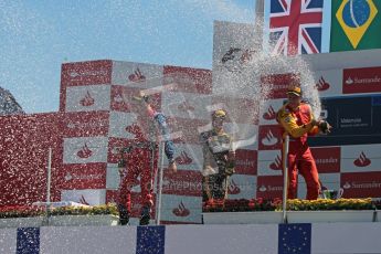 © 2012 Octane Photographic Ltd. European GP Valencia - Sunday 24th June 2012 - GP2 Race 2 Podium - Luiz Razia - Arden International, James Calado - Lotus GP and Fabio Leimer - Racing Engineering. Digital Ref : 0375lw1d6689