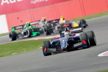 © Chris Enion/Octane Photographic Ltd. Formula Renault 3.5 Race 1 – Silverstone. Saturday 25th August 2012. Kevin Magnussen leads the pack on the opening lap - Carlin. Digital ref : 0470ce1d0212
