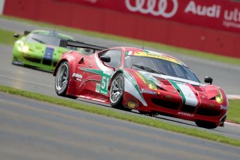 © Chris Enion/Octane Photographic Ltd. FIA WEC Qualifying – Silverstone. Saturday 25th August 2012. Ferrari 458 Italias of AF Corse and Krohn Racing. Giancarlo Fisichella and Gianmaria Bruni followed by Tracy Krohn, Nicolas Jonsson and Michelle Rugolo. Digital ref : 0471ce1d0078