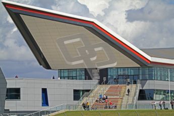 © Octane Photographic Ltd. World Superbike Championship – Silverstone, 2nd Free Practice. The Silverstone Wing West Entrance. Saturday 4th August 2012. Digital Ref : 0446cb7d1673
