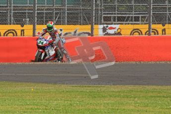 © Octane Photographic Ltd. World Superbike Championship – Silverstone, 2nd Qualifying Practice. Saturday 4th August 2012. Davide Giugliano put his Ducati 1098R through the gravel. Althea Racing. Digital Ref : 0445cb7d1593